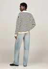 Tommy Hilfiger Striped Polo Sweatshirt, Cream and Navy