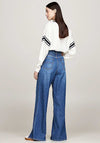 Tommy Jeans Claire Wide Leg Split Seam Jeans, Medium Blue