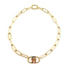 Tommy Hilfiger Womens TH Monogram Linked Necklace, Gold