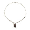 Tommy Hilfiger Womens TH Monogram Linked Long Necklace, Silver