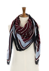 Tommy Hilfiger Womens Large Square Stripe Scarf, Multi