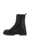 Tommy Hilfiger Womens Monochromatic Lace Up Boots, Black