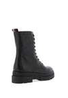 Tommy Hilfiger Womens Monochromatic Lace Up Boots, Black