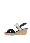 Tommy Hilfiger Womens Woven Wedge Sandals, Space Blue