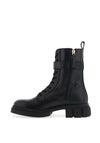 Tommy Hilfiger Buckle Detail Lace up Biker Boots, Black