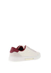 Tommy Hilfiger Chic Court Sneaker, White and Burgundy