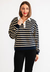 Tommy Hilfiger Striped Polo Sweatshirt, Navy and Cream