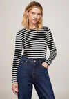 Tommy Hilfiger Womens Stripe Long Sleeve T-Shirt, Black & White