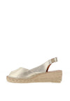 Toni Pons Bernia Leather Espadrille Low Wedge Sandals, Platinum