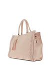 Zen Collection Faux Leather Tassel Shoulder Bag, Apricot