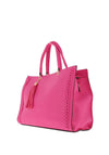 Zen Collection Faux Leather Tassel Shoulder Bag, Fuchsia