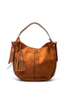 Zen Collection Faux Suede Hobo Bag, Tan