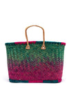 Zen Collection Wicker Multi Trim Shopper Bag, Pink Multi