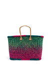 Zen Collection Wicker Multi Trim Shopper Bag, Pink Multi