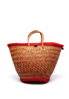 Zen Collection Wicker Bucket Bag, Red