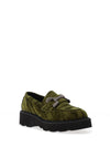 Una Healy Take My Breath Velvet Loafers, Green