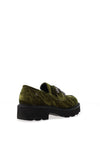 Una Healy Take My Breath Velvet Loafers, Green