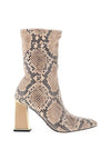 Una Healy When I Fall Love Snakeskin Heeled Boots, Beige Multi