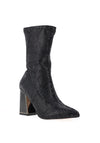 Una Healy When I Fall Love Snakeskin Heeled Boots, Black