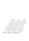 Under Armour Kids 6 Pack No Show Socks, White