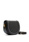 Valentino Tonga Contrast Stitch Saddle Bag, Black