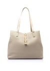 Valentino Zeno Pebbled Tote Bag, Ecru