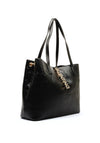 Valentino Lio Logo Embossed Shopper Bag, Black