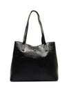 Valentino Lio Logo Embossed Shopper Bag, Black