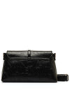 Valentino Logo Embossed Flapover Shoulder Bag, Black