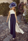 Veni Infantino Jumpsuit and Beaded Cape, Navy and Ivory