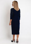 Veni Infantino Embellished Sleeve Midi Dress, Navy & Ivory