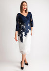 Veni Infantino Crochet Pencil Dress, Navy & Ivory