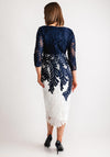 Veni Infantino Crochet Pencil Dress, Navy & Ivory