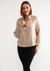 Vero Moda Thea Metallic Satin Blouse, Gold