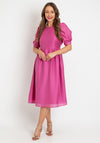 Vero Moda Puff Sleeve Smock Midi Dress, Phlox Pink