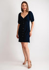 Vero Moda Mymilo Linen Blend Button Mini Dress, Navy Blazer