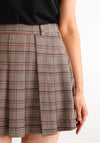 Vero Moda Mellie Checked Pleated Skater Skirt, Brown