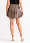 Vero Moda Mellie Checked Pleated Skater Skirt, Brown