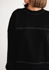 Vero Moda Carla Contrast Stitch Sweatshirt, Black