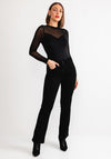 Pieces Milly Mesh Sleeve Bodysuit, Black