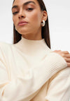 Vero Moda Gold High Neck Jumper, Off White