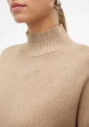 Vero Moda Gold High Neck Jumper, Beige