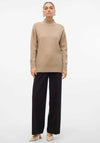 Vero Moda Gold High Neck Jumper, Beige