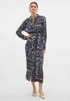 Vero Moda Gidde Printed Midi Shirt Dress, Navy