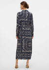 Vero Moda Gidde Printed Midi Shirt Dress, Navy