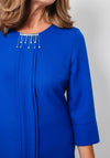 Via Veneto Liberty Embellished Neck Shift Dress, Cobalt Blue