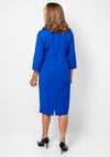 Via Veneto Liberty Embellished Neck Shift Dress, Cobalt Blue