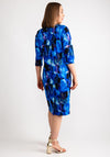 Via Veneto Printed Ruched Knee Length Pencil Dress, Cobalt Blue