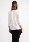 Via Veneto Roma Tie Front V Neck Blouse, Cream