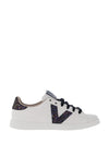 Victoria Women’s V Detail Glitter Trainers, Navy and White